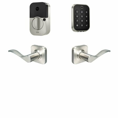 YALE REAL LIVING Yale Assure Lock 2 Bundle with Key Free Keypad Bluetooth Deadbolt, Norwood Lever Passage, and BYRD430BLENW619